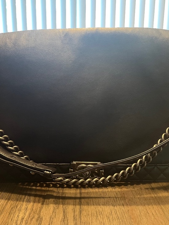 CHANEL Handbags - Chanel XL Reverso Boy Bag Black Excellent!!